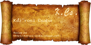 Károsi Csaba névjegykártya