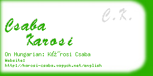 csaba karosi business card